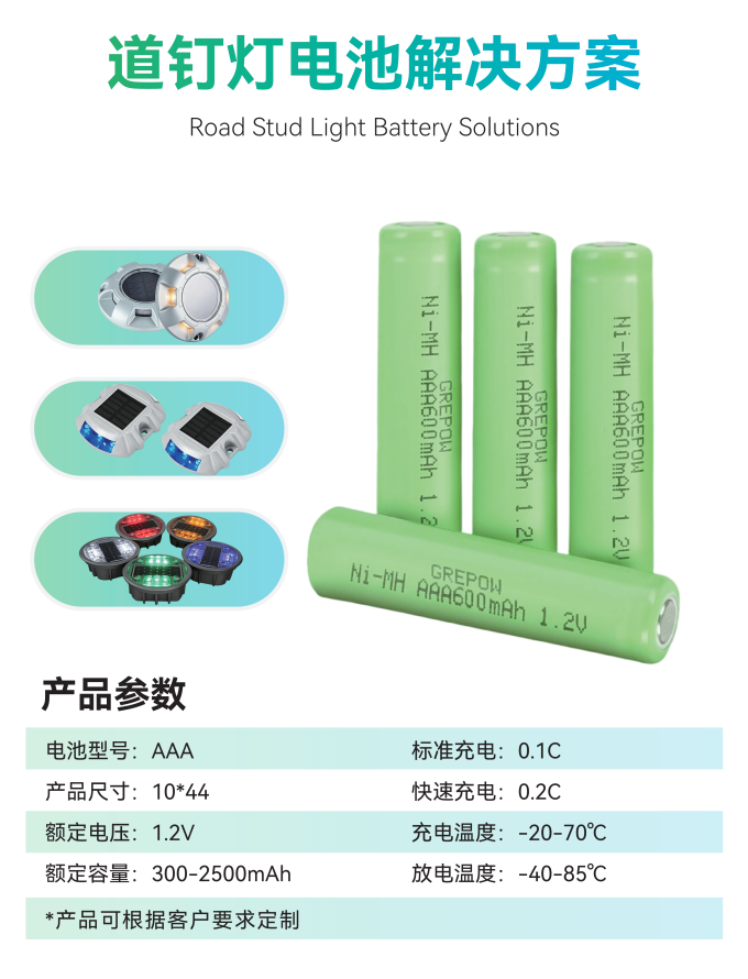 格瑞普道釘燈電池