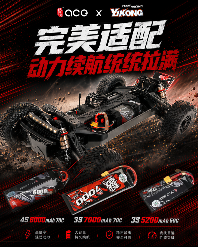 格氏ace車模電池 動力拉滿